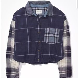 American Eagle Cropped Flannel
